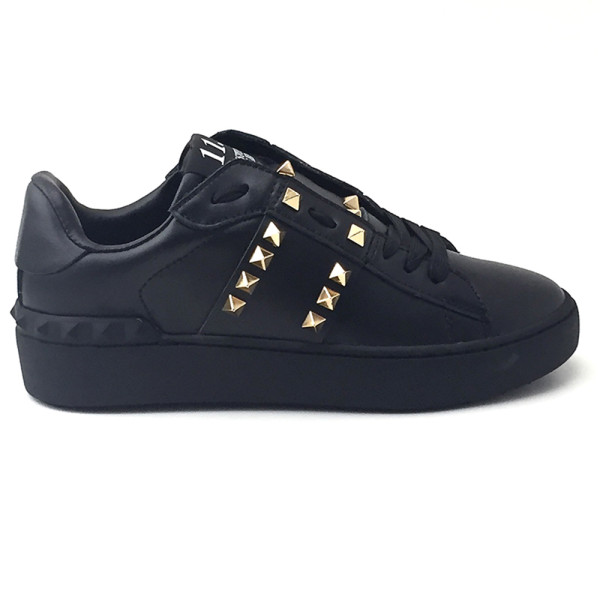 Valentino, Dames Sneakers, Zwart Studs
