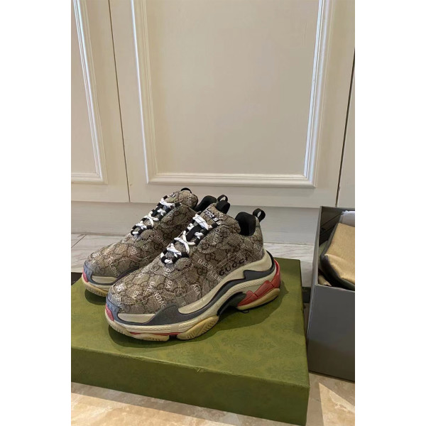 Balenciaga x Gucci, Triple S, Women's Sneaker, Brown