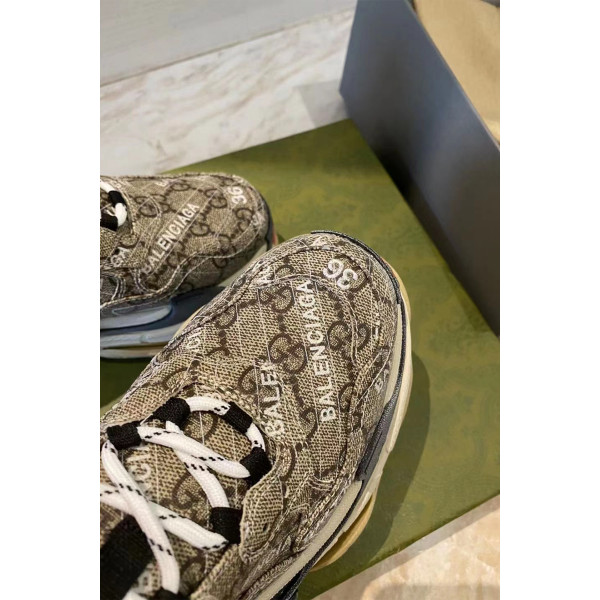 Balenciaga x Gucci, Triple S, Women's Sneaker, Brown