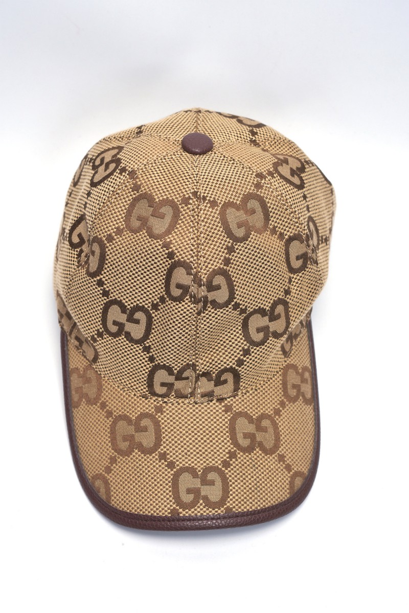 Gucci, Unisex Hat, Brown Logo Print