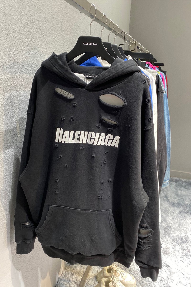 Balenciaga, Men's Hoodie, Black