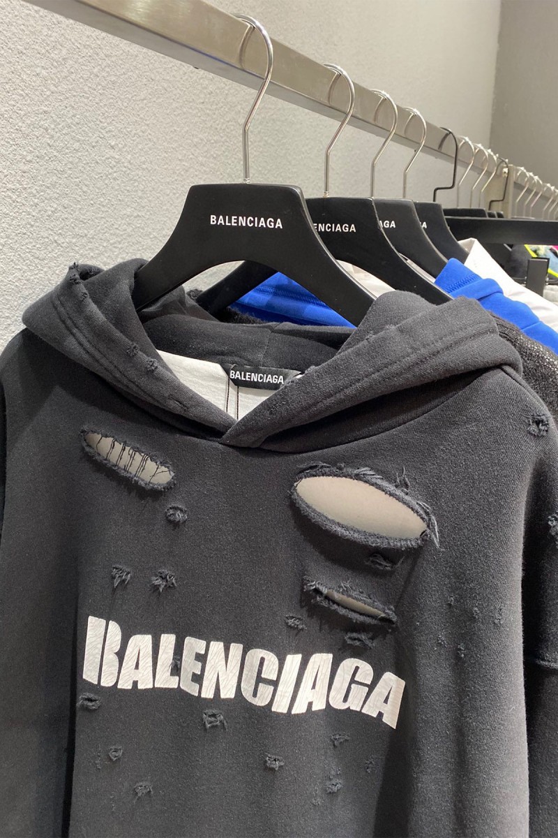 Balenciaga, Men's Hoodie, Black