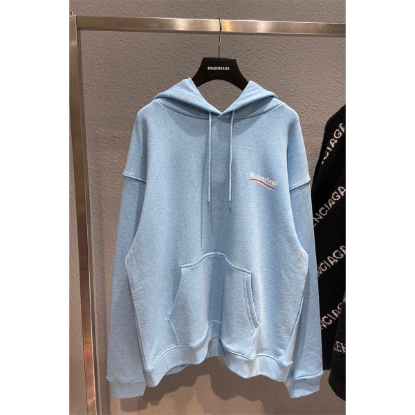 Balenciaga, Men's Hoodie, Blue