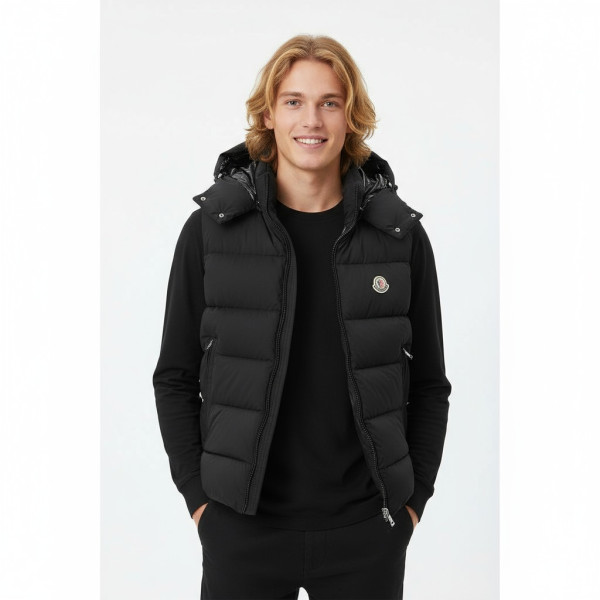 Moncler, Men's Vest, Black