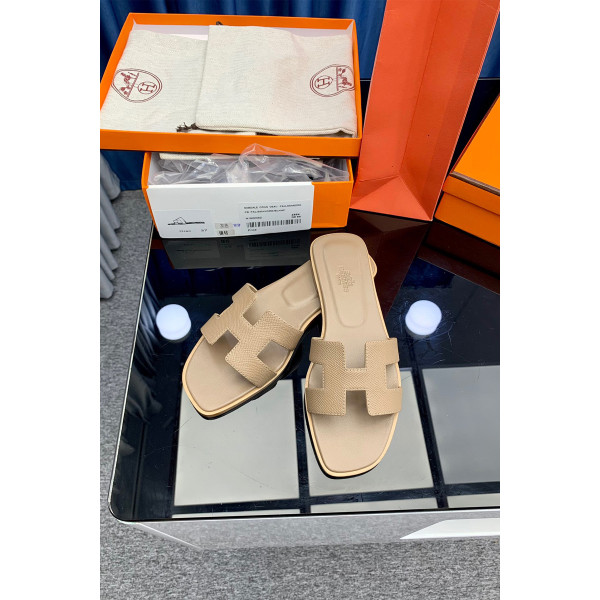 Hermes, Women's Slipper, Creme
