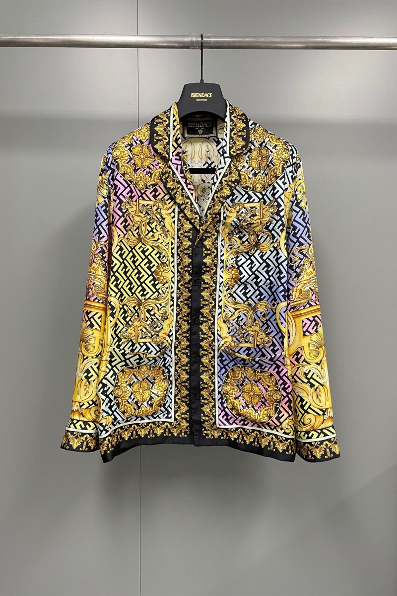 Versace, Men's Shirt, Yellow