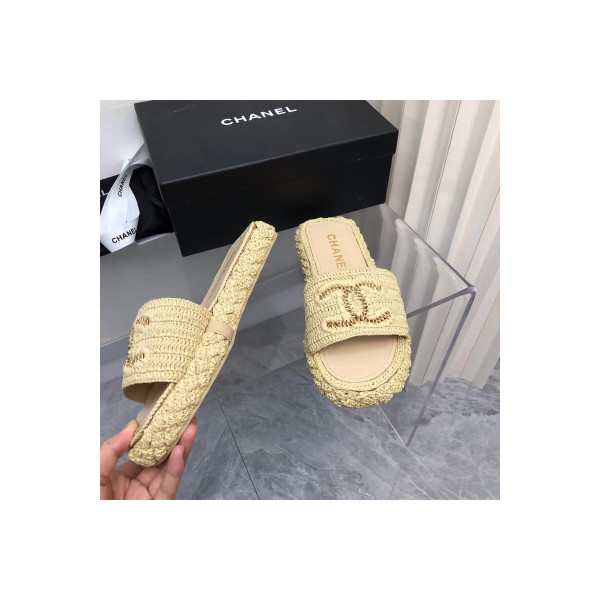 Chanel, Women's Slipper, Beige